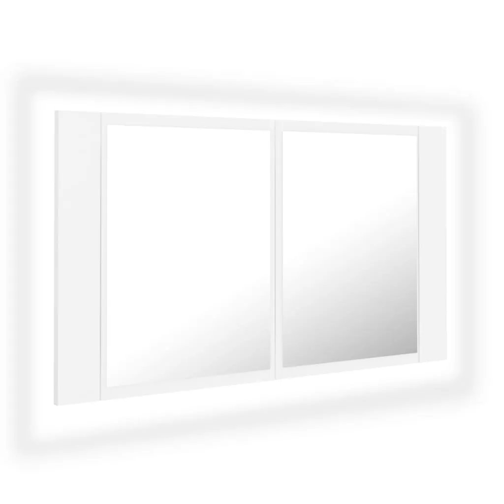 DULAP DE BAIE CU OGLINDA SI LED, ALB [1]