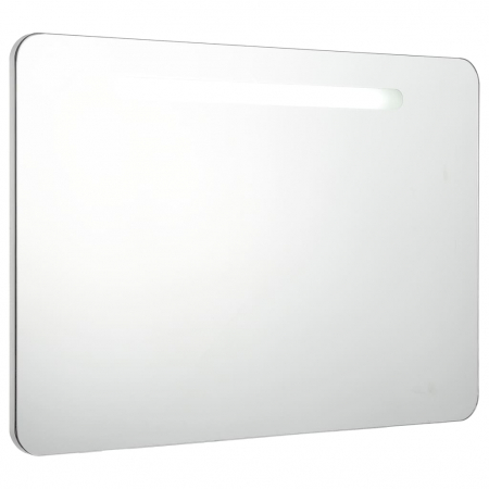 DULAP DE BAIE CU OGLINDA SI LED, ALB, 80 X 11 X 55 CM [1]