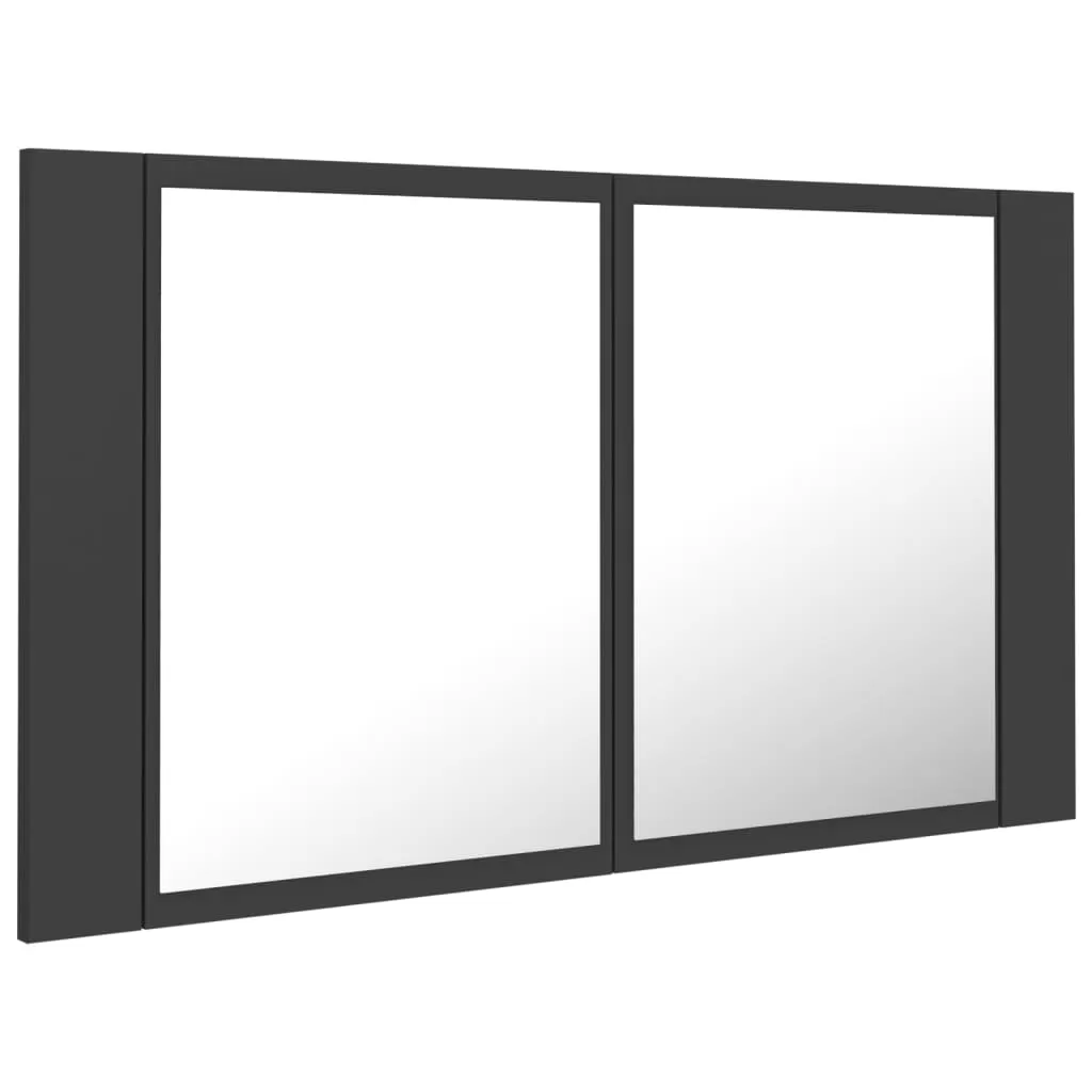 DULAP DE BAIE CU OGLINDA SI LED, GRI [7]
