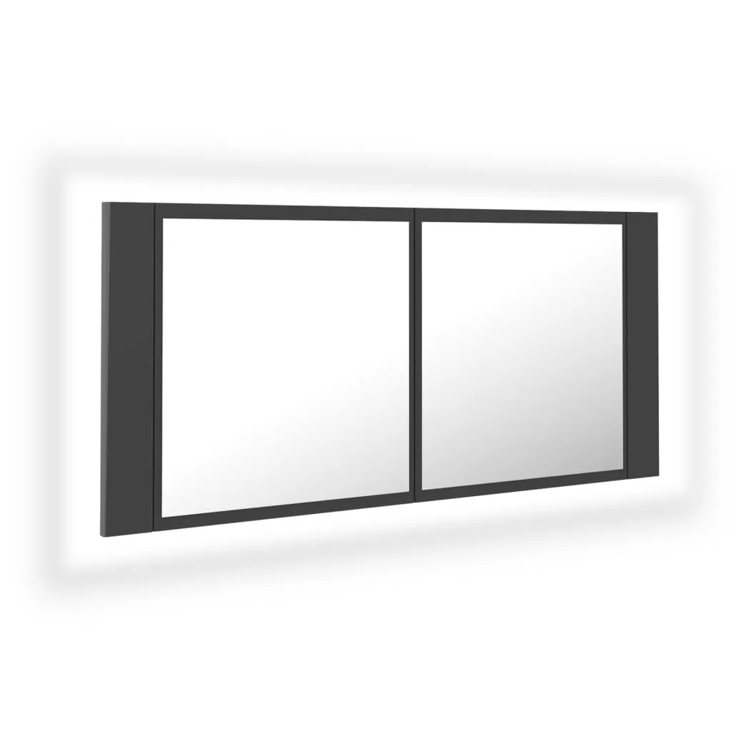 DULAP DE BAIE CU OGLINDA SI LED, GRI [1]