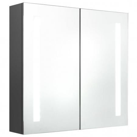 DULAP DE BAIE CU OGLINDA SI LED, GRI, 62 X 14 X 60 CM [1]
