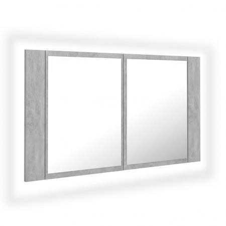 DULAP DE BAIE CU OGLINDA SI LED, GRI BETON [1]