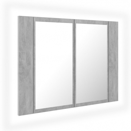 DULAP DE BAIE CU OGLINDA SI LED, GRI BETON [1]