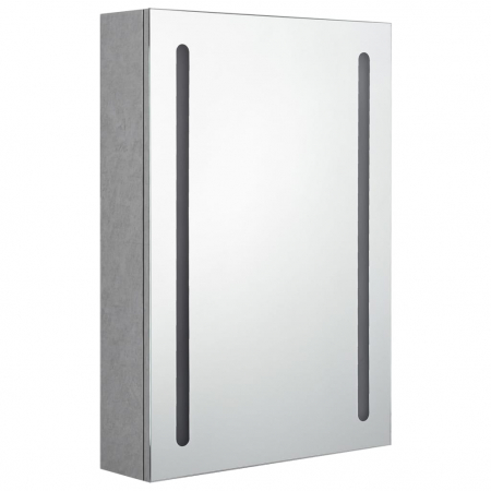 DULAP DE BAIE CU OGLINDA SI LED, GRI BETON, 50 X 13 X 70 CM [2]