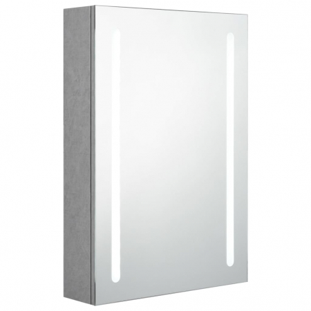 DULAP DE BAIE CU OGLINDA SI LED, GRI BETON, 50 X 13 X 70 CM [1]