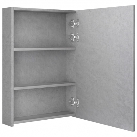 DULAP DE BAIE CU OGLINDA SI LED, GRI BETON, 50 X 13 X 70 CM [4]
