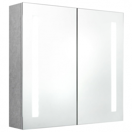 DULAP DE BAIE CU OGLINDA SI LED, GRI BETON, 62 X 14 X 60 CM [1]