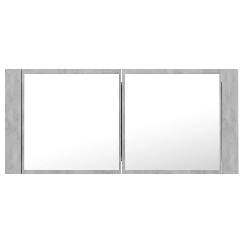 DULAP DE BAIE CU OGLINDA SI LED, GRI BETON [8]