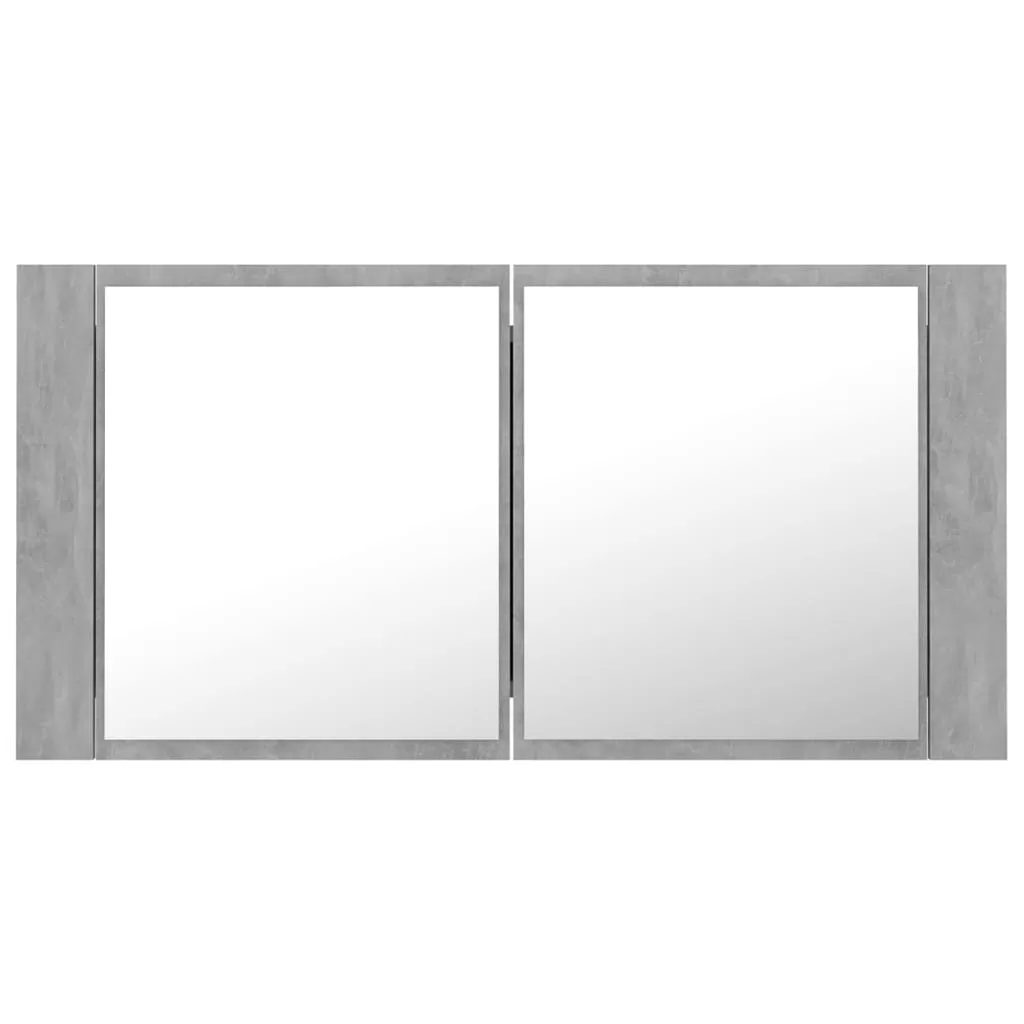 DULAP DE BAIE CU OGLINDA SI LED, GRI BETON [8]