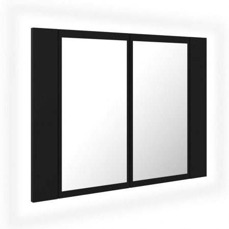 DULAP DE BAIE CU OGLINDA SI LED, NEGRU [1]