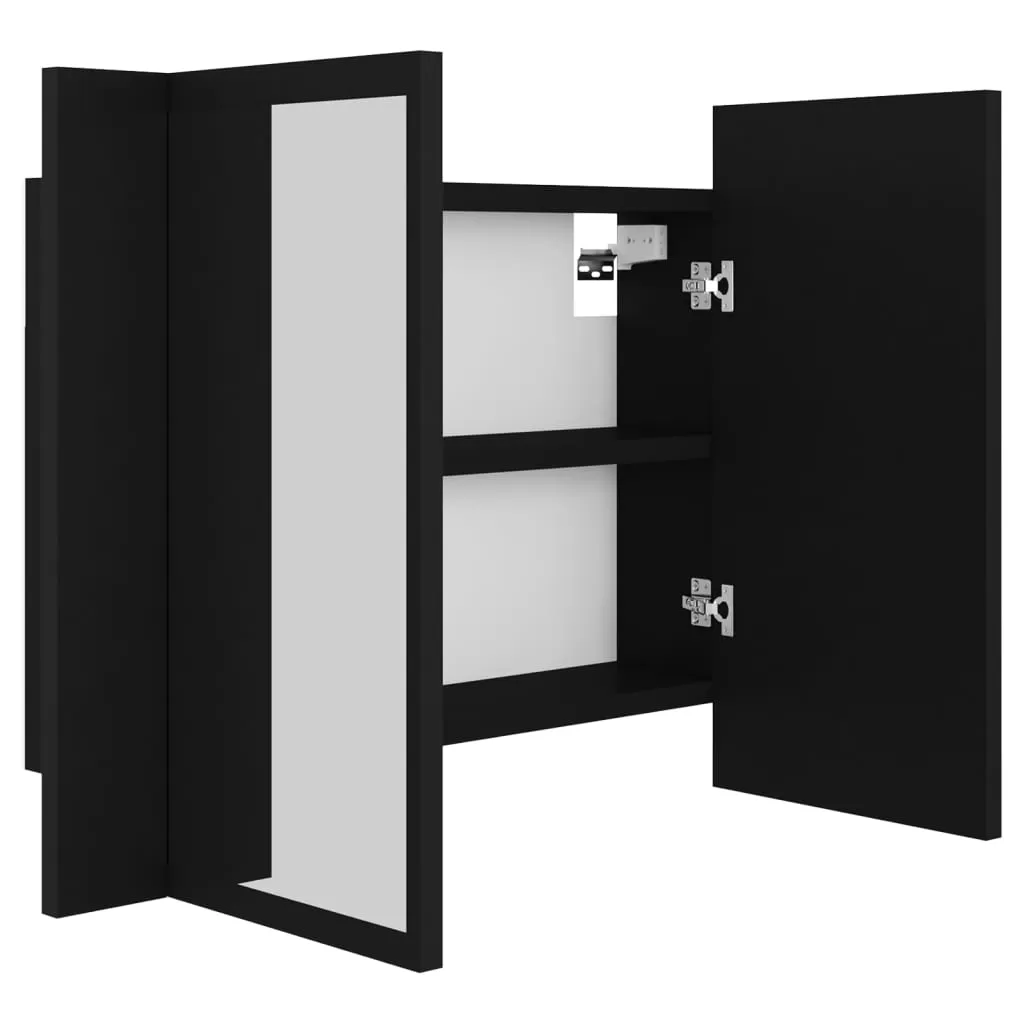DULAP DE BAIE CU OGLINDA SI LED, NEGRU [10]