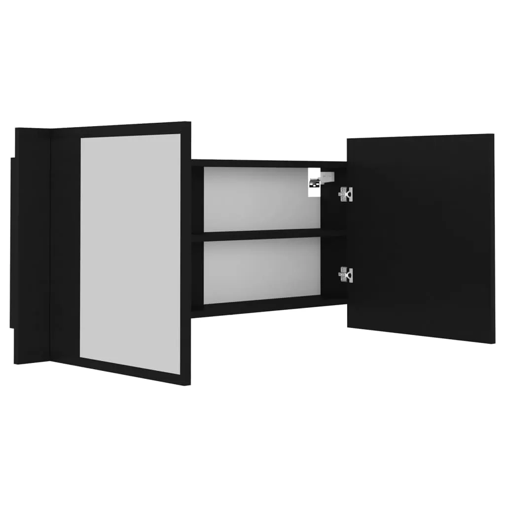DULAP DE BAIE CU OGLINDA SI LED, NEGRU [9]