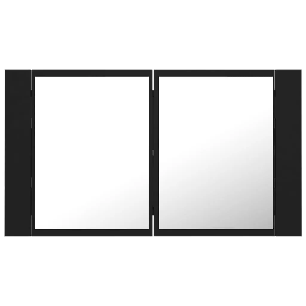 DULAP DE BAIE CU OGLINDA SI LED, NEGRU [8]