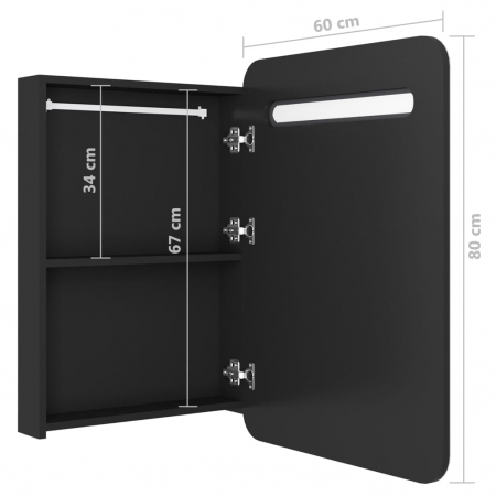 DULAP DE BAIE CU OGLINDA SI LED, NEGRU [6]