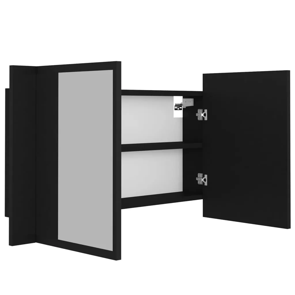 DULAP DE BAIE CU OGLINDA SI LED, NEGRU [10]