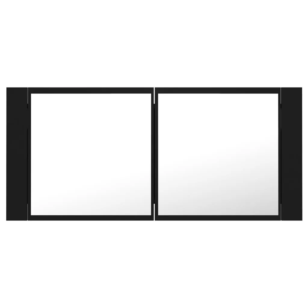DULAP DE BAIE CU OGLINDA SI LED, NEGRU [8]