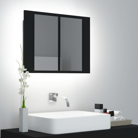 Dulap baie - DULAP DE BAIE CU OGLINDA SI LED, NEGRU