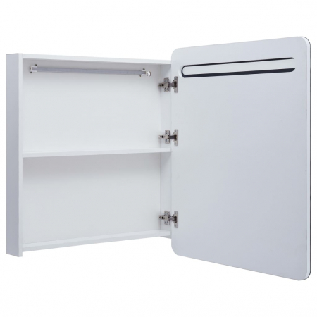 DULAP DE BAIE CU OGLINDA SI LED-URI, ALB, 68 X 9 X 80 CM [4]