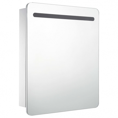 DULAP DE BAIE CU OGLINDA SI LED-URI, ALB, 68 X 9 X 80 CM [2]