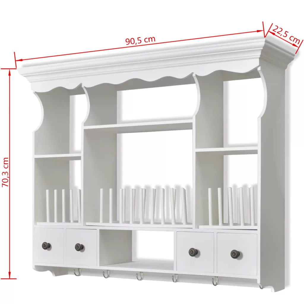 DULAP DE PERETE PENTRU BUCATARIE, ALB, 90.5 X 22.5 X 70.3 CM [7]