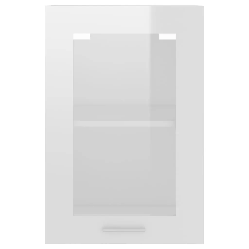 DULAP DE STICLA SUSPENDAT, ALB LUCIOS, 40 X 31 X 60 CM [6]