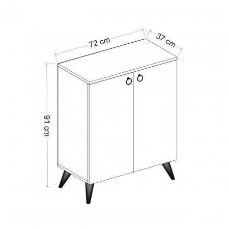 DULAP DEPOZITAT INCALTAMINTE, PANTOFAR, PAL MELAMINAT, 4 RAFTURI, NEGRU MARMURA, 72X37X91 CM, LEMI, MINAR [1]