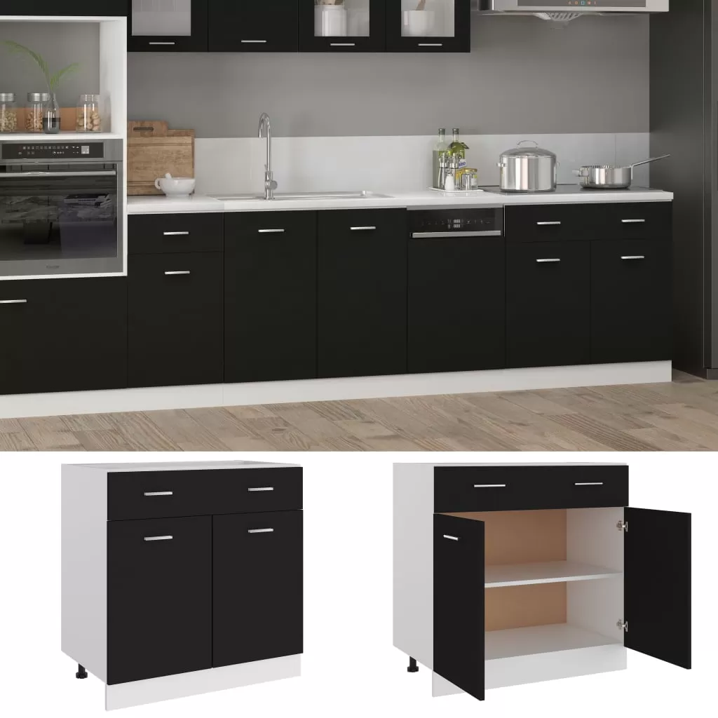 DULAP INFERIOR CU SERTAR, NEGRU [1]