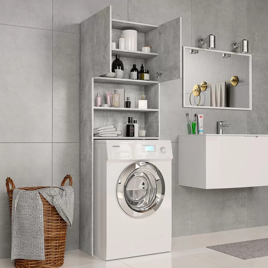 DULAP MASINA DE SPALAT, GRI BETON, 64 X 25.5 X 190 CM [2]