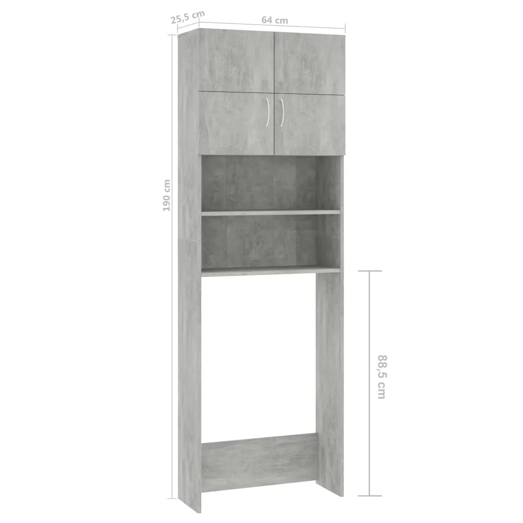 DULAP MASINA DE SPALAT, GRI BETON, 64 X 25.5 X 190 CM [7]