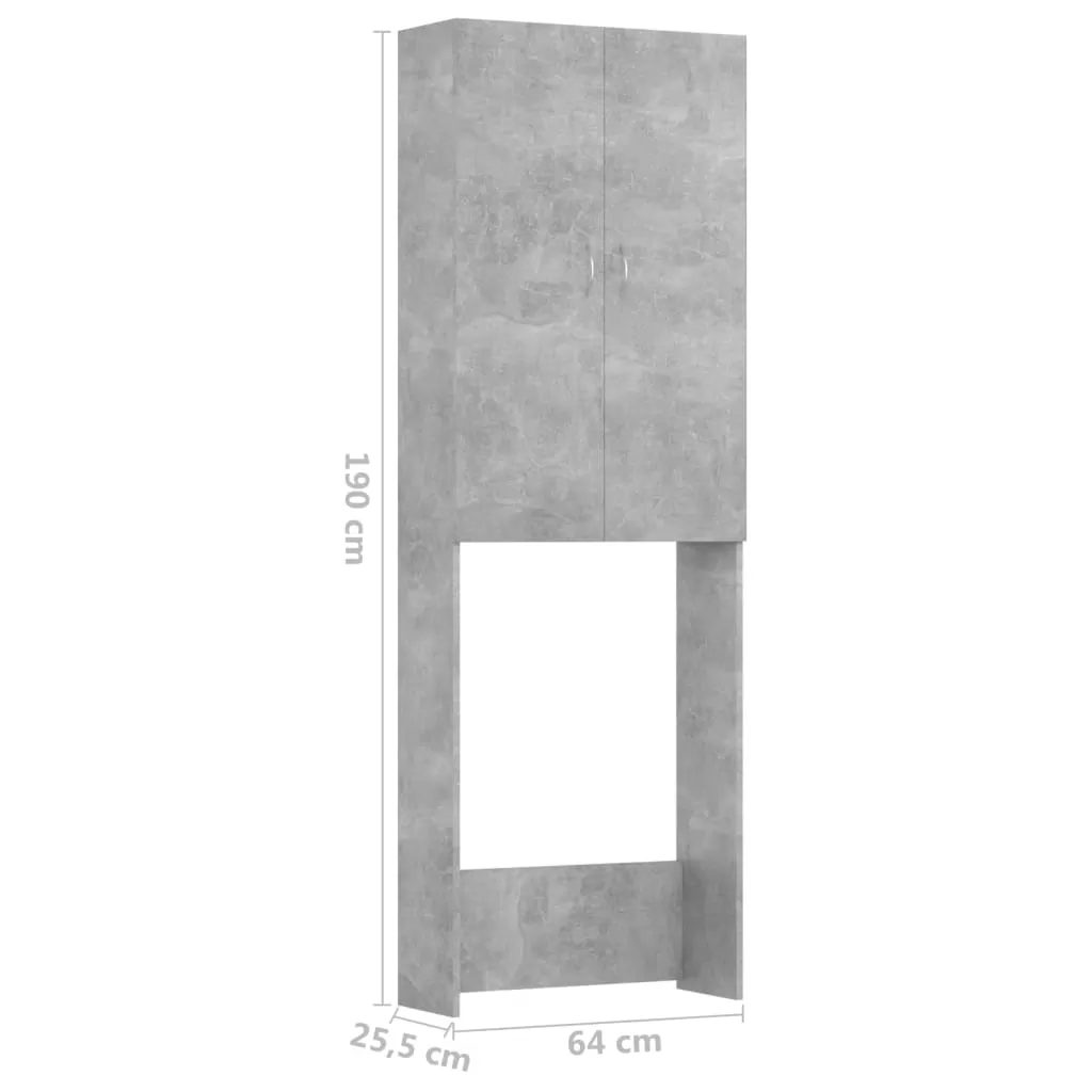 DULAP MASINA DE SPALAT, GRI BETON, 64 X 25,5 X 190 CM [8]