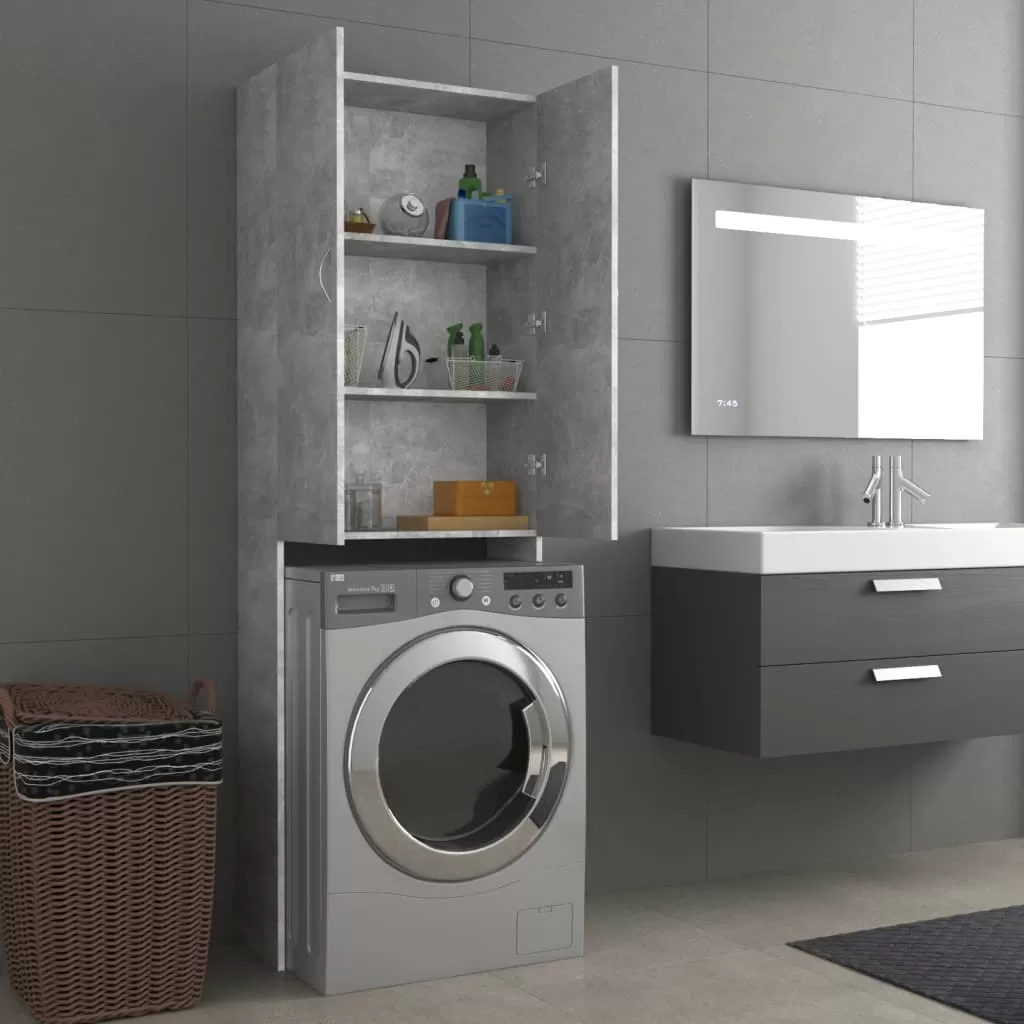 DULAP MASINA DE SPALAT, GRI BETON, 64 X 25,5 X 190 CM [3]