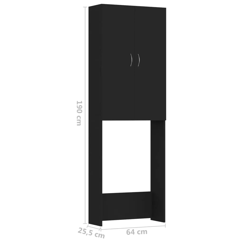 DULAP MASINA DE SPALAT, NEGRU, 64 X 25,5 X 190 CM [8]