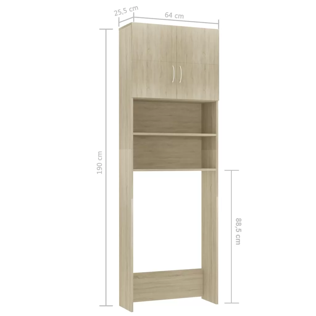 DULAP MASINA DE SPALAT, STEJAR SONOMA, 64 X 25.5 X 190 CM [7]