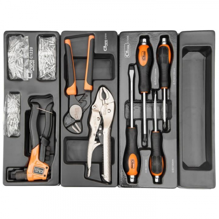 DULAP MOBIL PENTRU UNELTE, 10 SERTARE, 725X927X465 MM, CONTINE 25 SETURI DE UNELTE, 386 ELEMENTE, RICHMANN EXCLUSIVE [9]