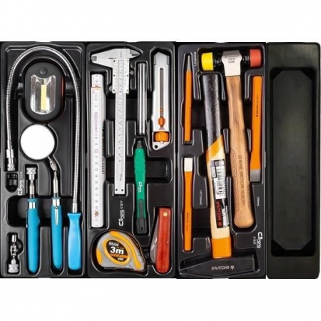 DULAP MOBIL PENTRU UNELTE, 7 SERTARE, 630X903X447 MM, CONTINE 12 SETURI DE UNELTE, 135 ELEMENTE, RICHMANN [6]