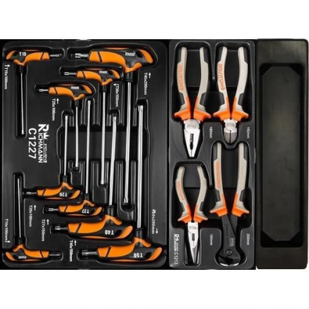 DULAP MOBIL PENTRU UNELTE, 7 SERTARE, 630X903X447 MM, CONTINE 12 SETURI DE UNELTE, 135 ELEMENTE, RICHMANN [5]