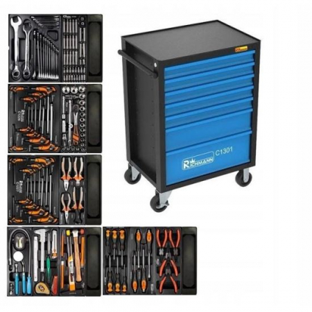 Mobilier atelier - DULAP MOBIL PENTRU UNELTE, 7 SERTARE, 630X903X447 MM, CONTINE 12 SETURI DE UNELTE, 135 ELEMENTE, RICHMANN