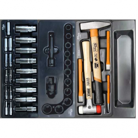 DULAP MOBIL PENTRU UNELTE, 7 SERTARE + SPATIU LATERAL CU USA, 970X927X465 MM, CONTINE 14 SETURI DE UNELTE, 268 ELEMENTE, RICHMANN EXCLUSIVE [6]