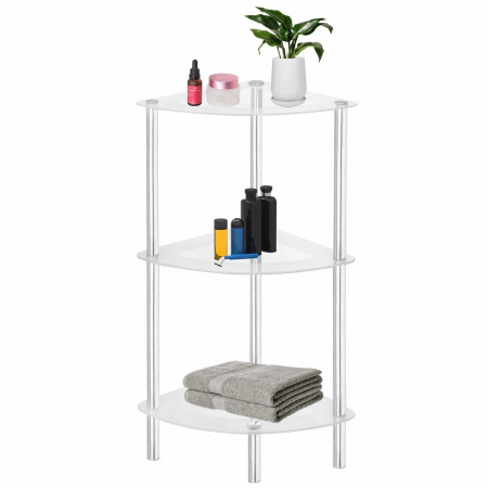 ETAJERA, RAFT, DE COLT, METAL SI STICLA, 3 POLITE, 38.5X27.5X72.5 CM, SPRINGOS [4]