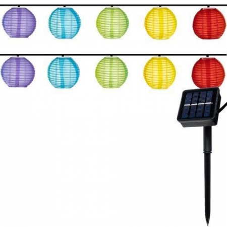 GHIRLANDA SOLARA, LAMPIOANE CHINEZESTI, LED, 2V, 10 BUC, 2 MODURI ILUMINARE, IP44, 7.5 CM, 3 M [5]