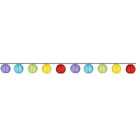 Becuri LED - GHIRLANDA SOLARA, LAMPIOANE CHINEZESTI, LED, 2V, 10 BUC, 2 MODURI ILUMINARE, IP44, 7.5 CM, 3 M