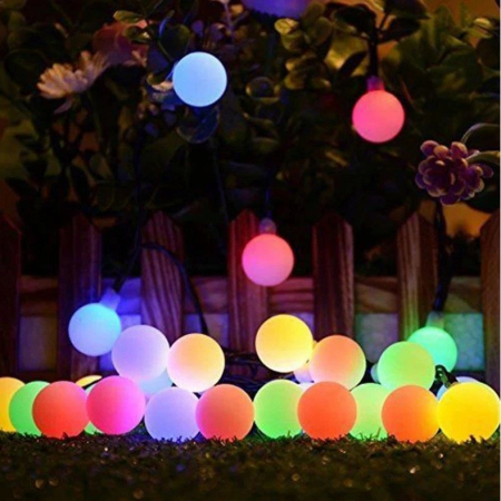 GHIRLANDA SOLARA, TIP SIRAG DE BECURI, LED, 2V, 8 MODURI ILUMINARE, IP65, 2.2 CM, 4.8 M [12]