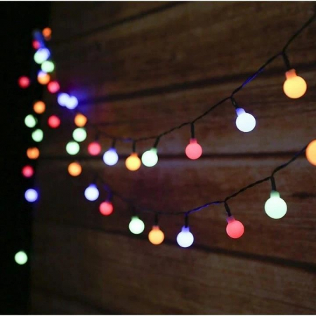 GHIRLANDA SOLARA, TIP SIRAG DE BECURI, LED, 2V, 8 MODURI ILUMINARE, IP65, 2.2 CM, 4.8 M [10]