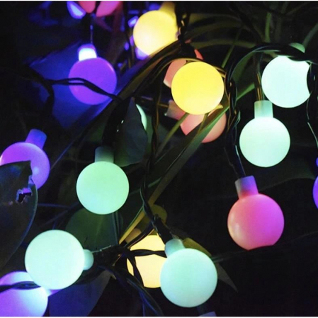 GHIRLANDA SOLARA, TIP SIRAG DE BECURI, LED, 2V, 8 MODURI ILUMINARE, IP65, 2.2 CM, 4.8 M [11]