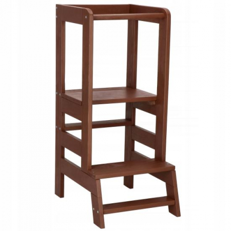 Mobilier camera copii - INALTATOR MULTIFUNCTIONAL/AJUTOR DE BUCATARIE PENTRU COPII, AJUSTABIL, LEMN, MARO, 39X52X90 CM, SPRINGOS