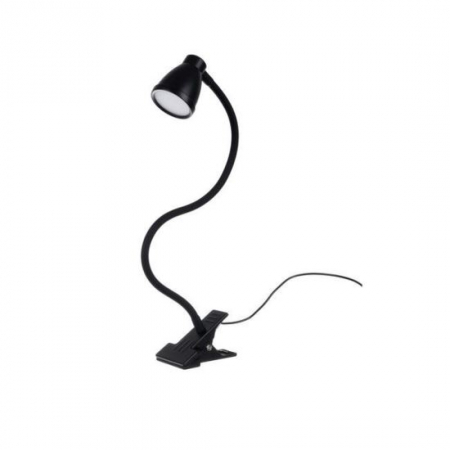 Lampi birou - LAMPA DE BIROU CU CLIPS, BRAT FLEXIBIL, 3 CULORI LUMINA, 10 NIVELURI, USB, NEGRU, 45 CM, IZOXIS