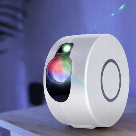 LAMPA DE NOPTIERA CU PROIECTOR, LED, TELECOMANDA, BLUETOOTH, 3 CULORI, ALB, 17X9.2X17 CM, GALAXY CLOUD [5]