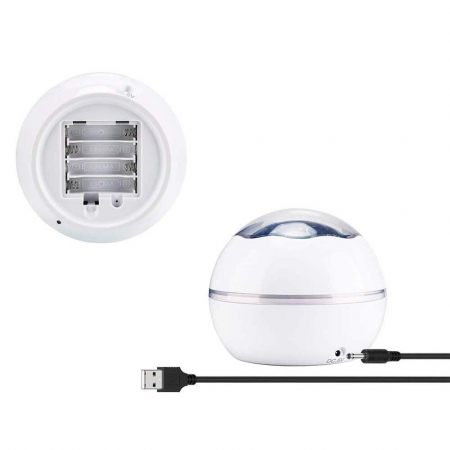 LAMPA DE NOPTIERA CU PROIECTOR, VERK GROUP, PENTRU COPII, CUPOLA ROTATIVA, 2 MODURI, DIFERITE CULORI, 4XAAA, INCARCARE USB, 12X10 CM [6]