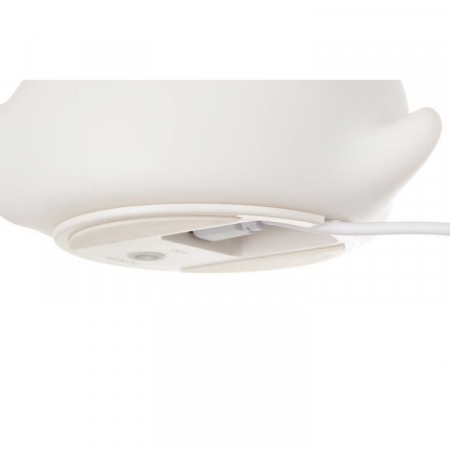 LAMPA DE NOPTIERA, PENTRU COPII, LED, 4 MODURI ILUMINARE, 16 CULORI, USB, CU TELECOMANDA, MODEL CATEL, ALB, SILICON, 9X10X14 CM, ISOTRADE [3]