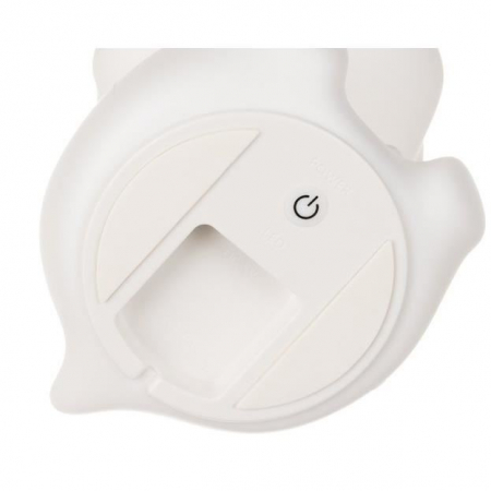 LAMPA DE NOPTIERA, PENTRU COPII, LED, 4 MODURI ILUMINARE, 16 CULORI, USB, CU TELECOMANDA, MODEL CATEL, ALB, SILICON, 9X10X14 CM, ISOTRADE [4]